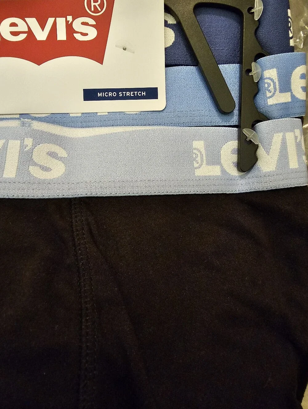 Levi's Boys' Black Boxers with Various Blue Logo Waistbands. Youth 10-12. NWT